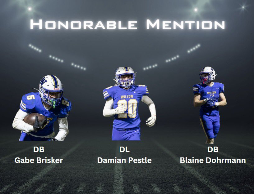 All District Honorable Mention

DL Damian Pestle
DB Blaine Dohrmann
DB Gabe Brisker