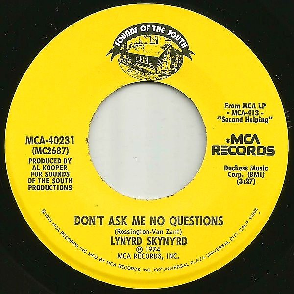 Opus' Essential 10 45s
◇Lynyrd Skynyrd 1973 - 78◇

10| Don't Ask Me No Questions (74)
9| What's Your Name (77)
8| You Got That Right (78)
7| Saturday Night Special (75)

@Laurazee6 <a href="/lesgreen66/">Not 'THE' Les Green 🏴󠁧󠁢󠁥󠁮󠁧󠁿</a> <a href="/lee0969/">Lee Stevens</a> <a href="/nottco/">Wayne</a> <a href="/Coceee/">Mark Skipsey</a> <a href="/glezsafcftm/">RED+WHITE ARMY</a> <a href="/JFluffytails/">Jumpei/ちょろすけ/ Fluffytails</a> <a href="/PaulBrazill/">Paul D. Brazill esq.</a> <a href="/777Bowie/">777-coco-bowie</a> <a href="/turvey84/">Kevin84</a>