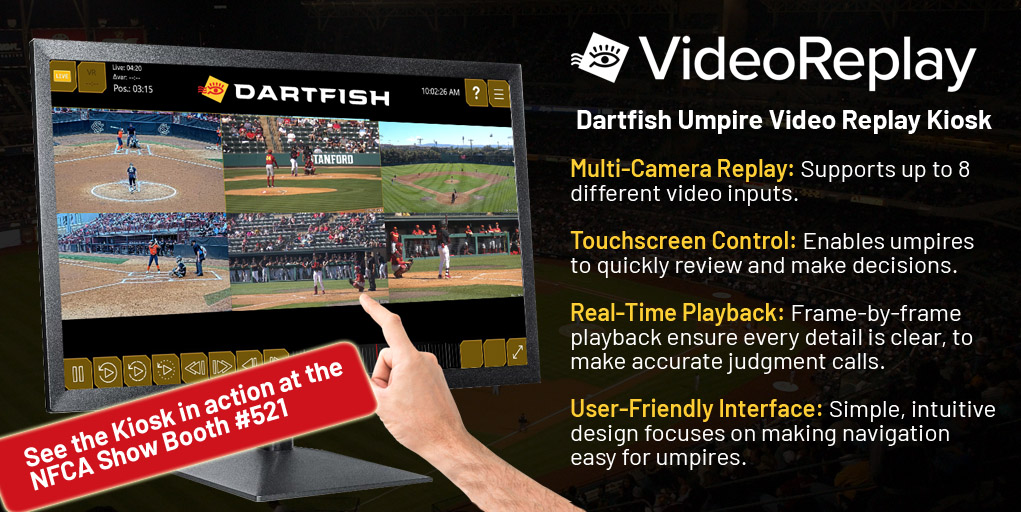 DartfishSB's tweet photo. 9 days until you can see the @Dartfish Video Replay Kiosk in action at the @NFCAorg Softball Convention Show. Visit us at Booth #521 ! 🥎#LeaveYourMarkJust https://t.co/AQqI4Uj5YT