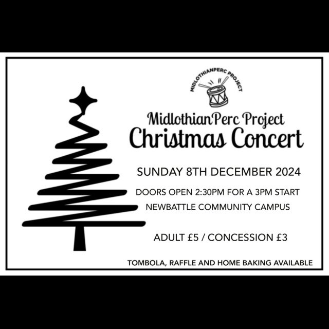 MidlothianPerc's tweet image. 🎄🎶🥁 🎶🎄 Come and hear the MidlothianPerc Project Percussion Ensembles at our Christmas Concert on the 8th of December🎄🎶🥁🎶🎄 

#MidlothianPercProject #PercussionEnsemble #MidPercEnsemble #MidPercTraining #Music #ChristmasConcert #Midlothian #YouthMusic