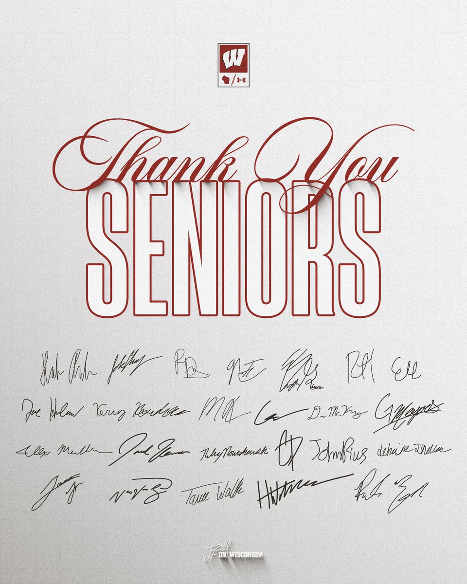 BadgerFootball's tweet photo. thank you, seniors 🫶 https://t.co/EcdBBO6BCy