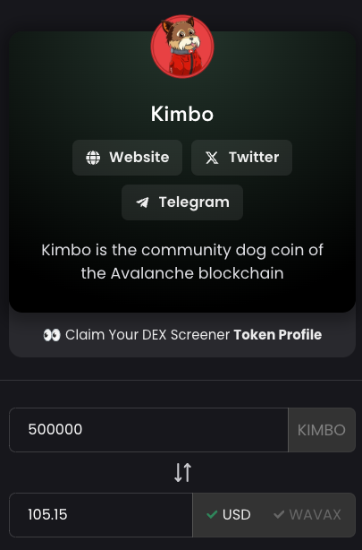 I am giving away 500,000 $KIMBO currently valued at roughly $105.

Requirements:
- Follow me
- Follow <a href="/KimboAvax/">Kimbo</a> 
- Like
- Repost
- Comment $KIMBO with your favorite $KIMBO meme from kimboavax.com/memes or elsewhere and tag 2 friends

Winner will be chosen in ~24-48 hours.