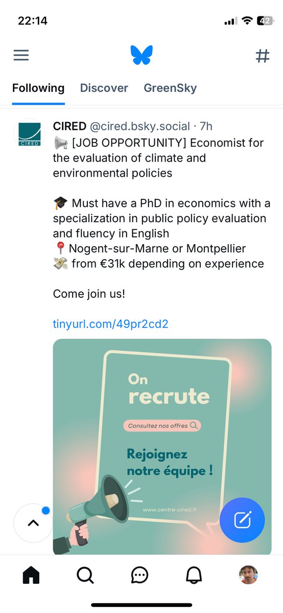 Great job opportunity. Follow us on BlueSky to find more !