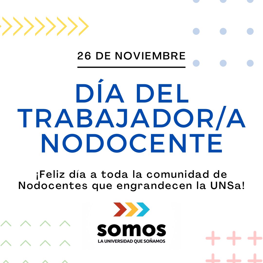 Saludamos a la comunidad Nodocente en su día y celebramos su labor y compromiso con la educación pública y de calidad. 

¡Feliz día!