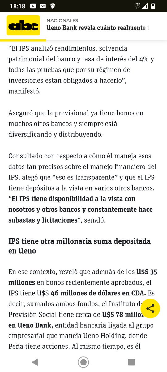 nestornunezpy's tweet photo. @santiagasu Espero e/ tus comentarios, que digas que IPS financió Bonos de  UENO a tan sólo 4%.
La Carta Orgánica de la Seguridad Social IPS, no autoriza Financiar bonos.
Tampoco tiene como objetivo, financiar a Bancos.
La CN prohíbe expresamente desviar fondos de sus objetivos específicos. https://t.co/jDbwcoRJDQ