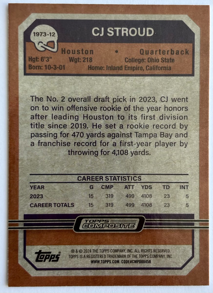 CDB_SportsCards's tweet image. #CJStroud #ToppsComposite