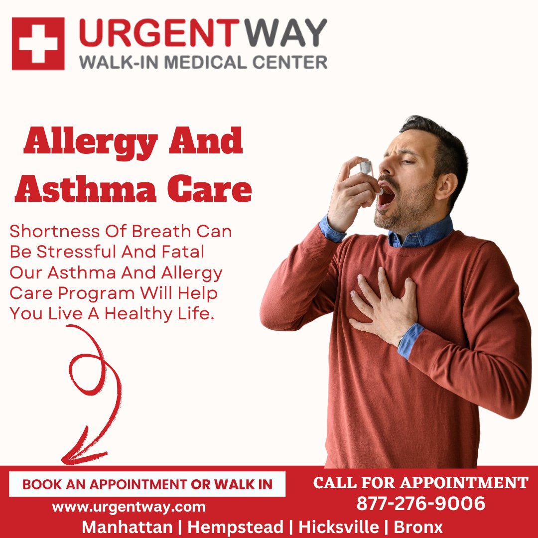 urgentwayNYC's tweet photo. Allergy And Asthma Care
Shortness Of Breath Can Be Stressful And Fatal Our Asthma And Allergy Care Program Will Help You Live A Healthy Life.
BOOK AN APPOINTMENT OR WALK IN
https://t.co/arxRFJsnM9
#asthma #allergy #health #wellness #allergies #urgentway #clinics https://t.co/0nH4pC2VHj