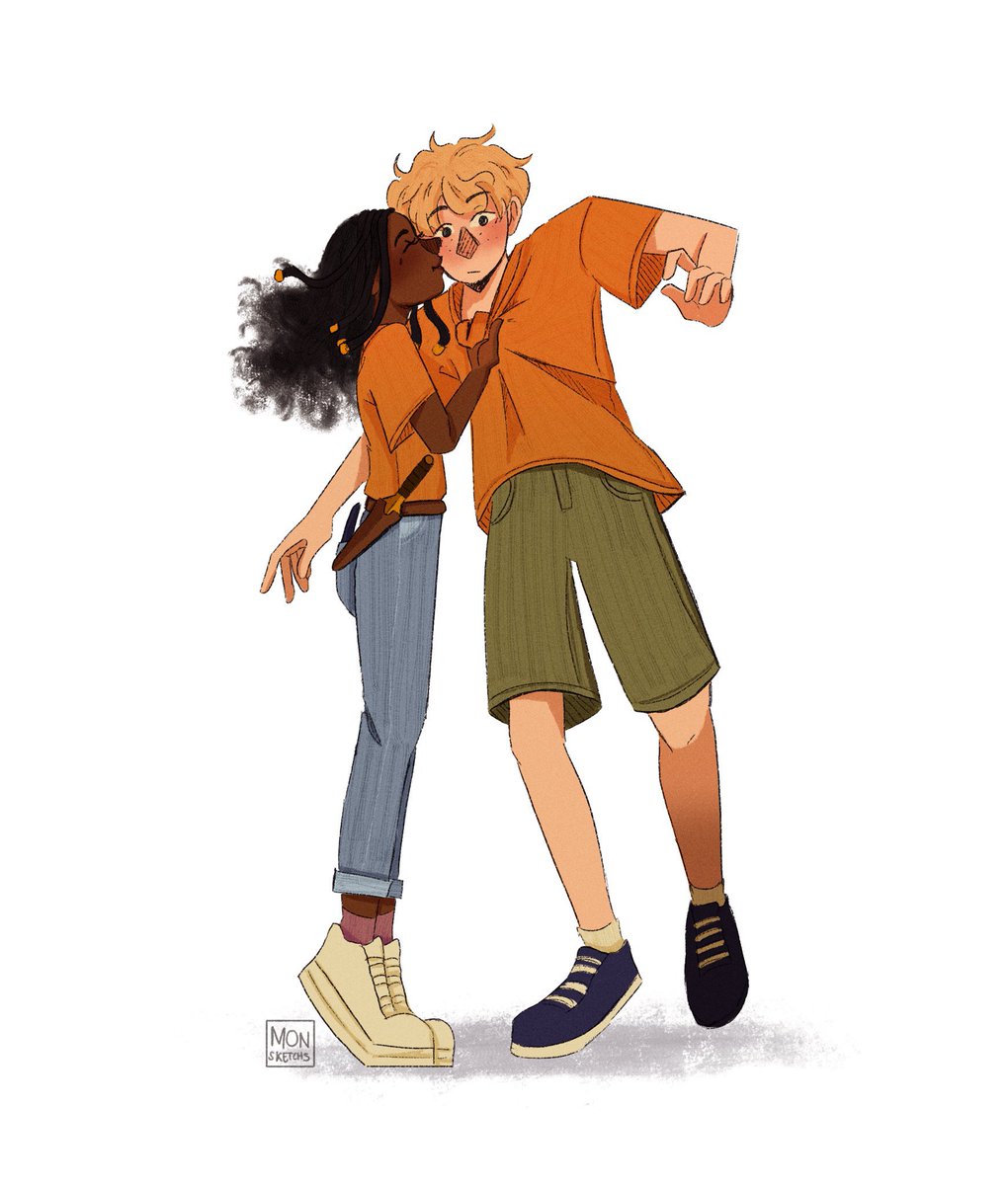 my fanart is coming true 😭😭 annabeth on her tippy toes when she kisses percy on the cheek