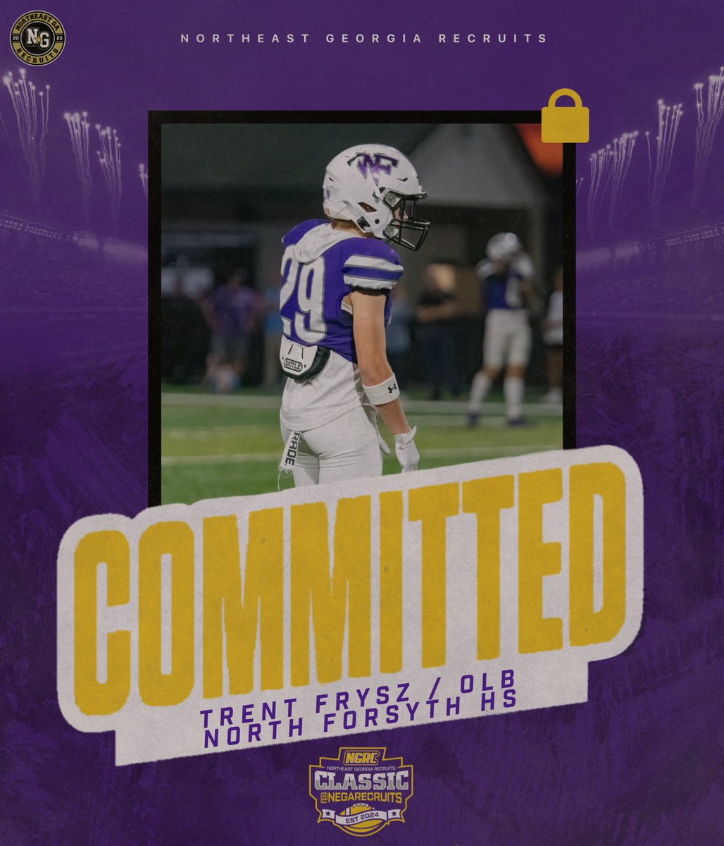 Northeast Georgia Recruits (@negarecruits) on Twitter photo 🔒 LOCKED IN 🔒
📲 <a href="/TrentsLocks/">Trent Frysz - 2027 ACH/RB</a>
has OFFICIALLY COMMITTED to play in the 2024 Northeast Georgia Recruits Classic (NGRC) on December 21-22, 2024! 🔒 LOCKED IN 🔒
📲 <a href="/TrentsLocks/">Trent Frysz - 2027 ACH/RB</a>
has OFFICIALLY COMMITTED to play in the 2024 Northeast Georgia Recruits Classic (NGRC) on December 21-22, 2024!