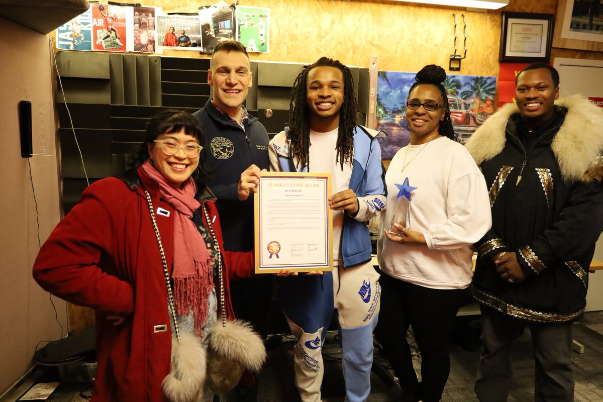 Congratulations to Aaron Harkley, who was named the <a href="/BGCA_Clubs/">Boys & Girls Clubs of America</a> Alaska Youth of the Year in 2023 for his extensive volunteer work! <a href="/rep_mina/">Rep. Genevieve Mina</a>, Rep Wright, and I were able to present him this resolution recognizing his accomplishment during the Thankgiving Blessing! #akleg