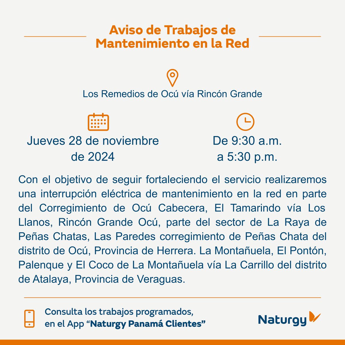 Naturgy Panamá (@naturgypa) on Twitter photo #ProvinciadeVeraguas Trabajos de mantenimiento en Los Remedios de Ocú vía Rincón Grande. <a href="/SantiagoSty/">Santiago, Veraguas™</a> <a href="/LaVozDeVeraguas/">La Voz De Veraguas</a> <a href="/Veraguas09/">Veraguas Panamá</a> <a href="/VeraguasC_9/">Veraguas</a> #ProvinciadeVeraguas Trabajos de mantenimiento en Los Remedios de Ocú vía Rincón Grande. <a href="/SantiagoSty/">Santiago, Veraguas™</a> <a href="/LaVozDeVeraguas/">La Voz De Veraguas</a> <a href="/Veraguas09/">Veraguas Panamá</a> <a href="/VeraguasC_9/">Veraguas</a>