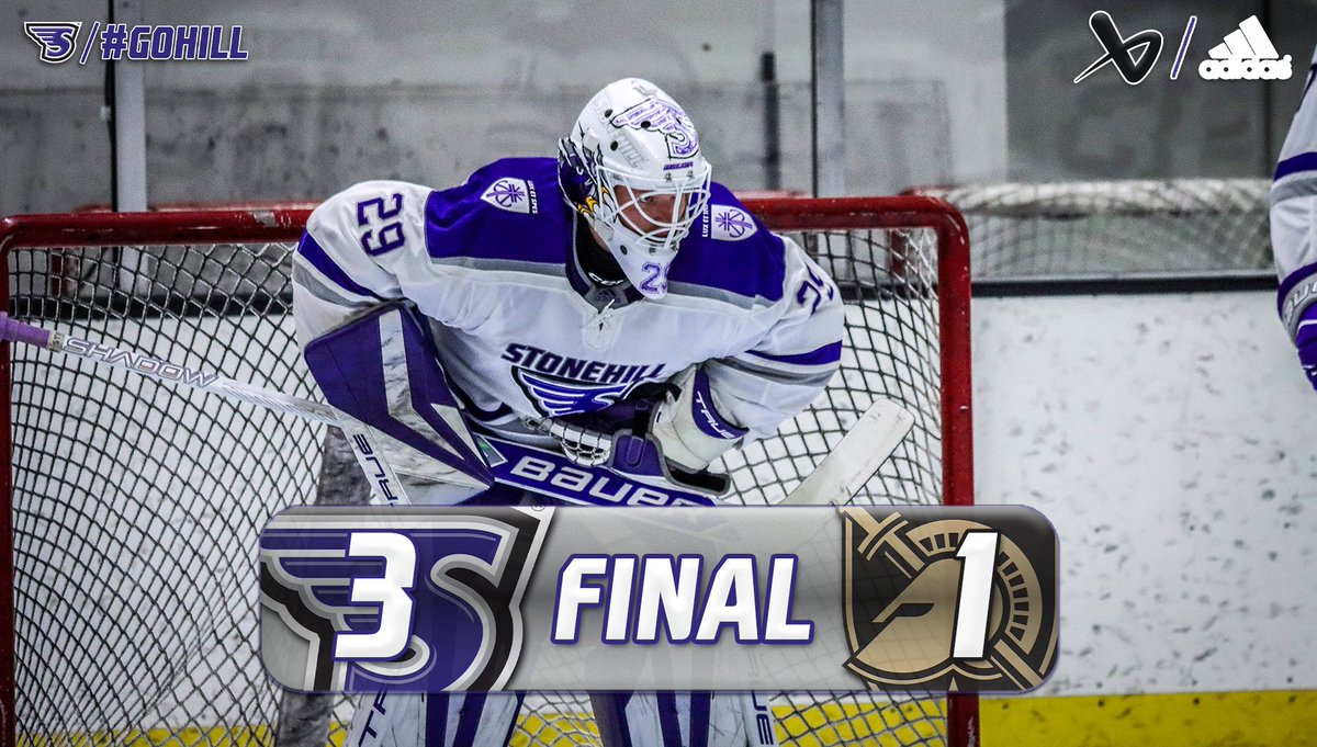 FINAL SCORE‼️

🏒Evan Orr - 1 goal
🏒Zach Aben - 1 goal
🥅Connor Androlewicz - 32 saves

The Skyhawks take on Alaska Anchorage on December 4th @ 7:00 PM in Bridgewater!

#GoHill