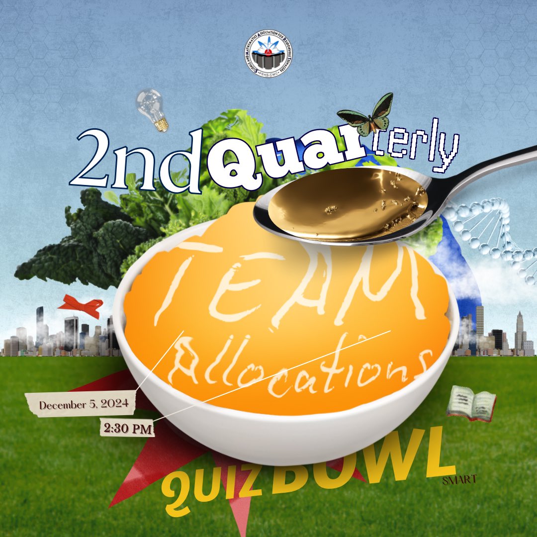 smart_pshscmc's tweet photo. Ready, Set, Quiz! 🚨

Attention scholars! The team allocations for the 2nd Quarterly Quiz Bowl are finally here 💥.  Mark your calendars for December 5, 2024 (Thursday) from 2:30 to 4:10 PM at the PSHS CMC Gymnasium. https://t.co/TBGvpWjQ10