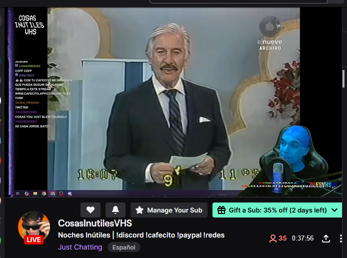 Solo en TWITCH. DR. Manhattan Viendo Yo me Quiero casar. <a href="/CosasInutilesOK/">Cosas Inútiles VHS ⚡📼⚡</a> 

twitch.tv/cosasinutilesv…