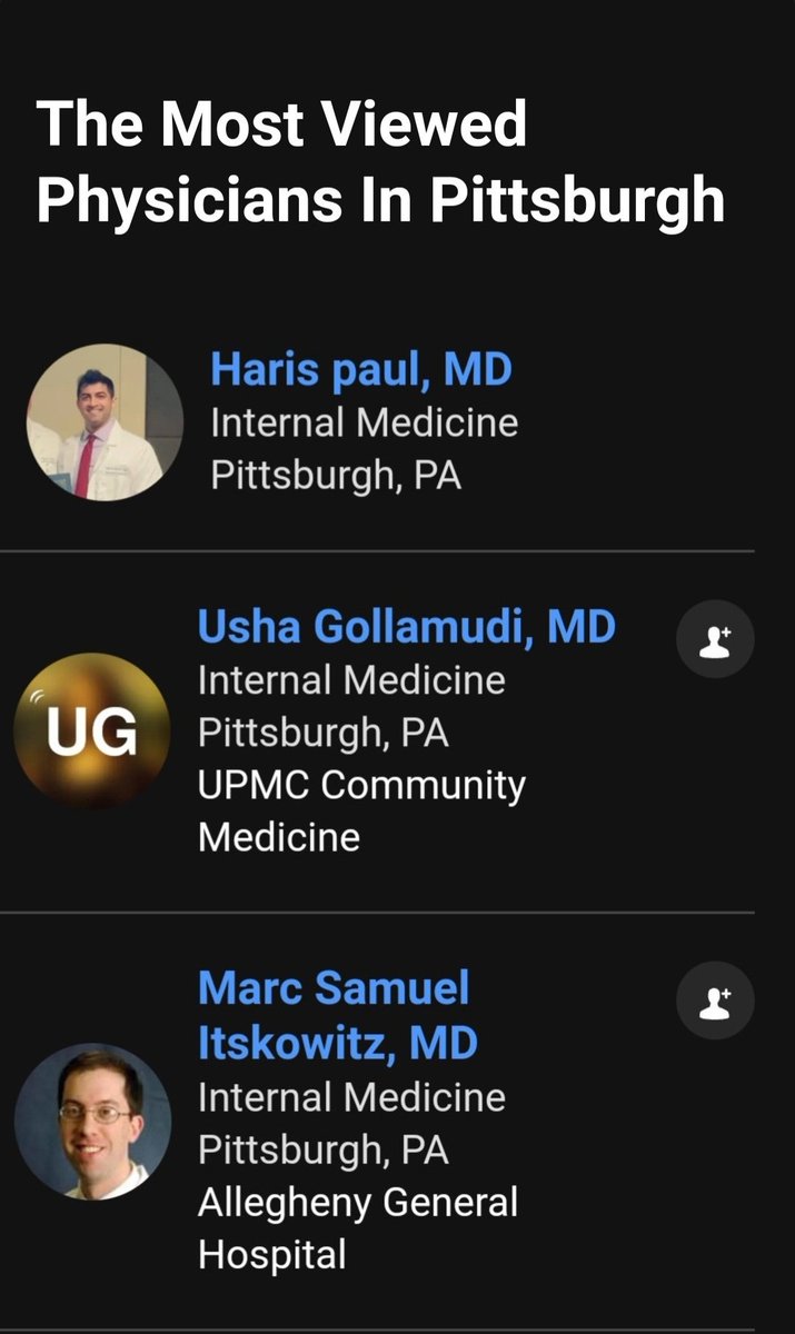 Proud to be recognized as one of Pittsburgh’s most viewed physicians on Doximity!

Grateful for the opportunity to serve as Editorial Manager for the Annals of Medicine and Surgery and as a Peer reviewer for Curious.

#InternalMedicine#Doximity #PeerReview#HealthcareInnovation
