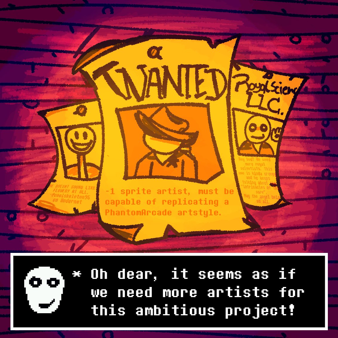 Do you like fnf or undertale? perhaps even deltarune?
yeah me too.

Anyway do you know the person in that poster? we need to find 'em.