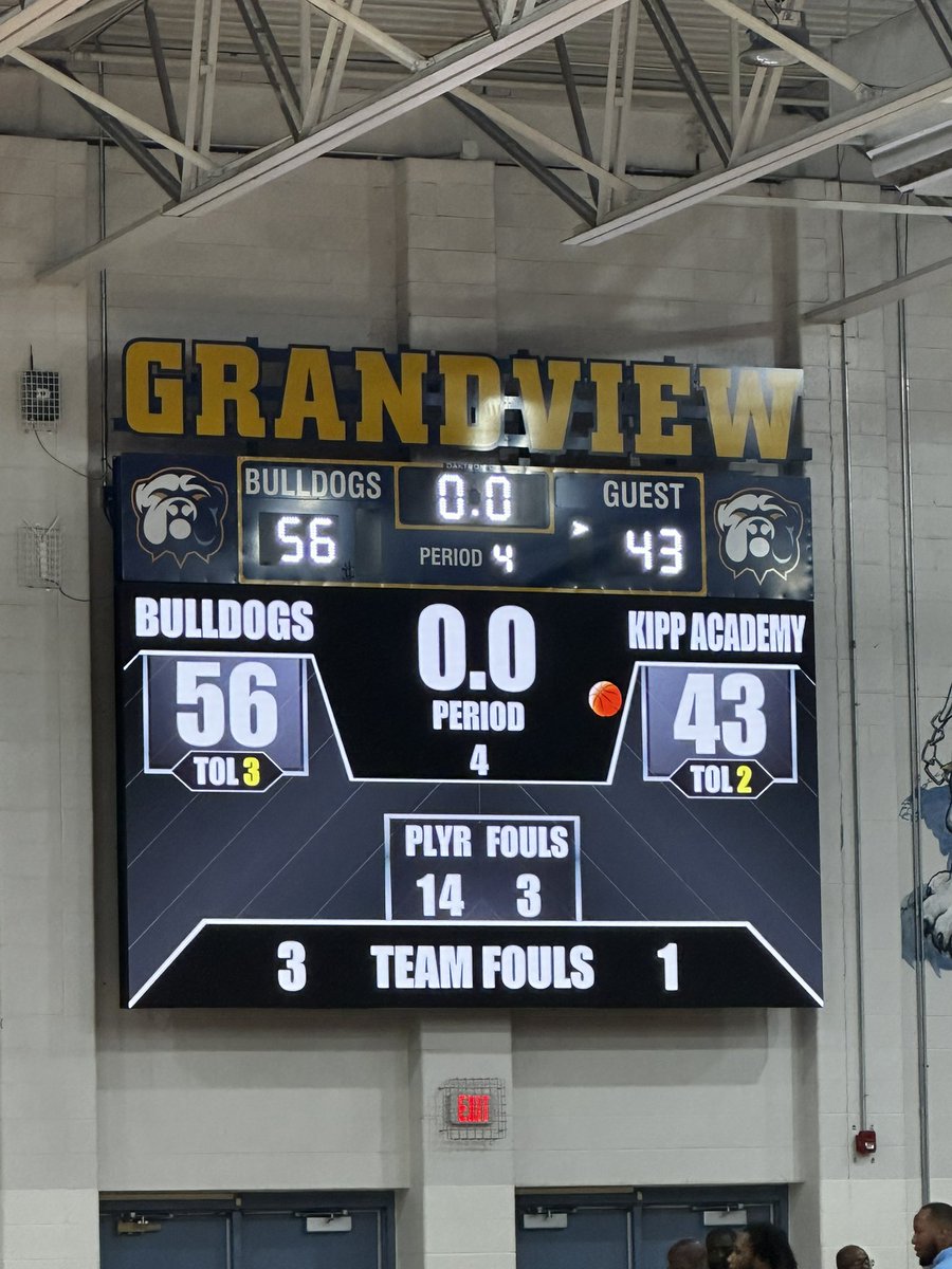 Big congratulations to Coach Cooper on his first win leading the Grandview Bulldogs Basketball Program! The Bulldogs took down KIPP Academy with a final score of 56-43. This is just the beginning of a bright future for GHS Basketball. #PlayForward