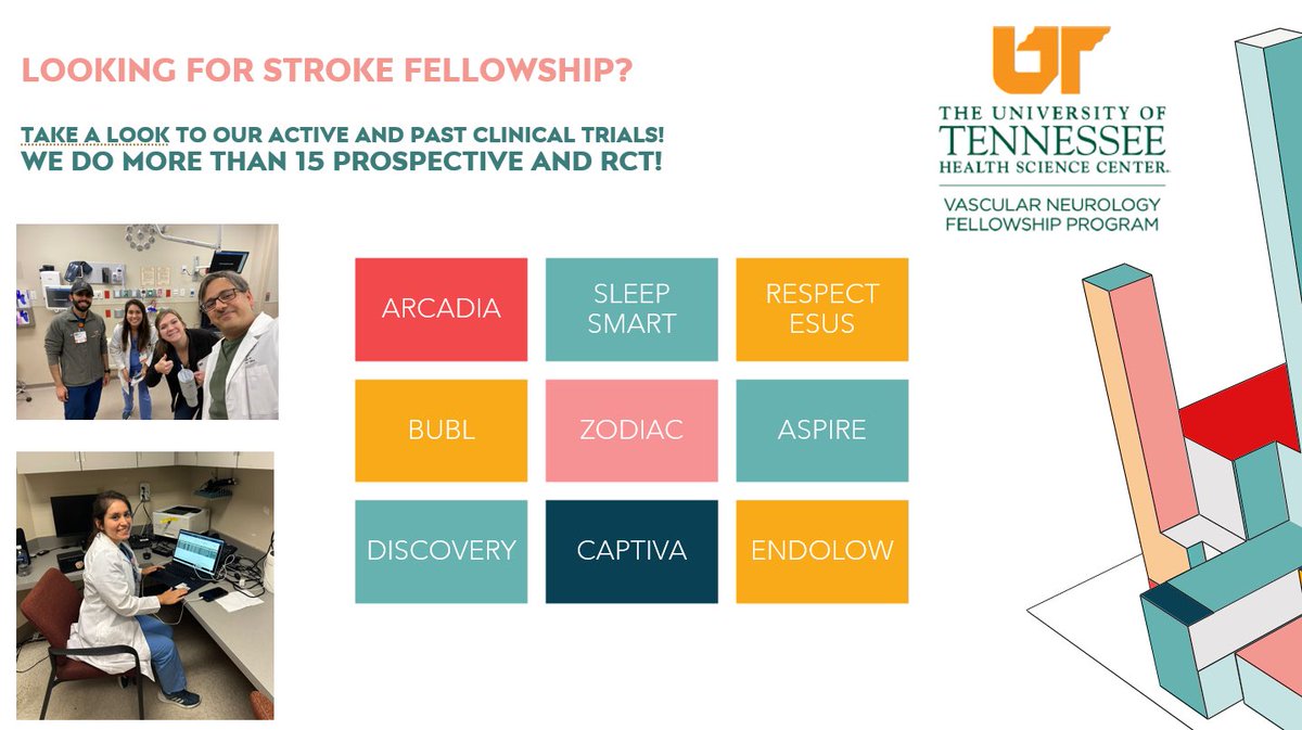 UthscStroke's tweet image. Looking for vascular neurology fellowship ? 🧠🥼Our Open House is tomorrow! Check out how active we are in vascular research☺️ #stroke #vascularneurology #neurology #uthsc #svin #aha #asa #neurologyfellow @FastTpa @savetheneurons @StrokeAHA_ASA @SVINJournal @svinsociety @SNISinfo