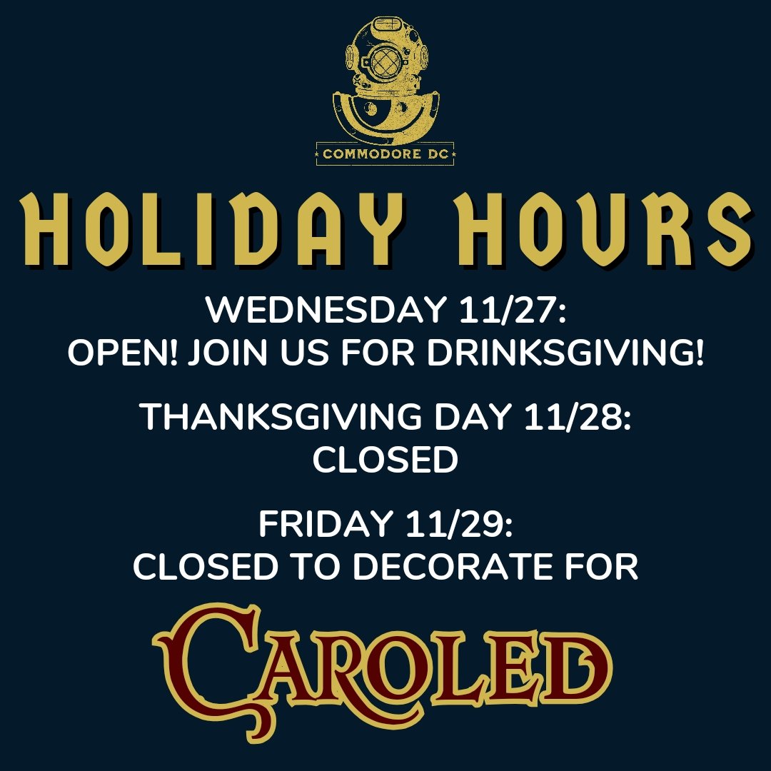 If you're in town, come see us on Wednesday night, aka #Drinksgiving aka #ThanksgivingEve!