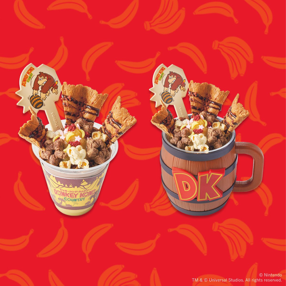 ホットドリンク情報解禁‼／ ドンキーコングが 豪快にタルを投げる瞬間