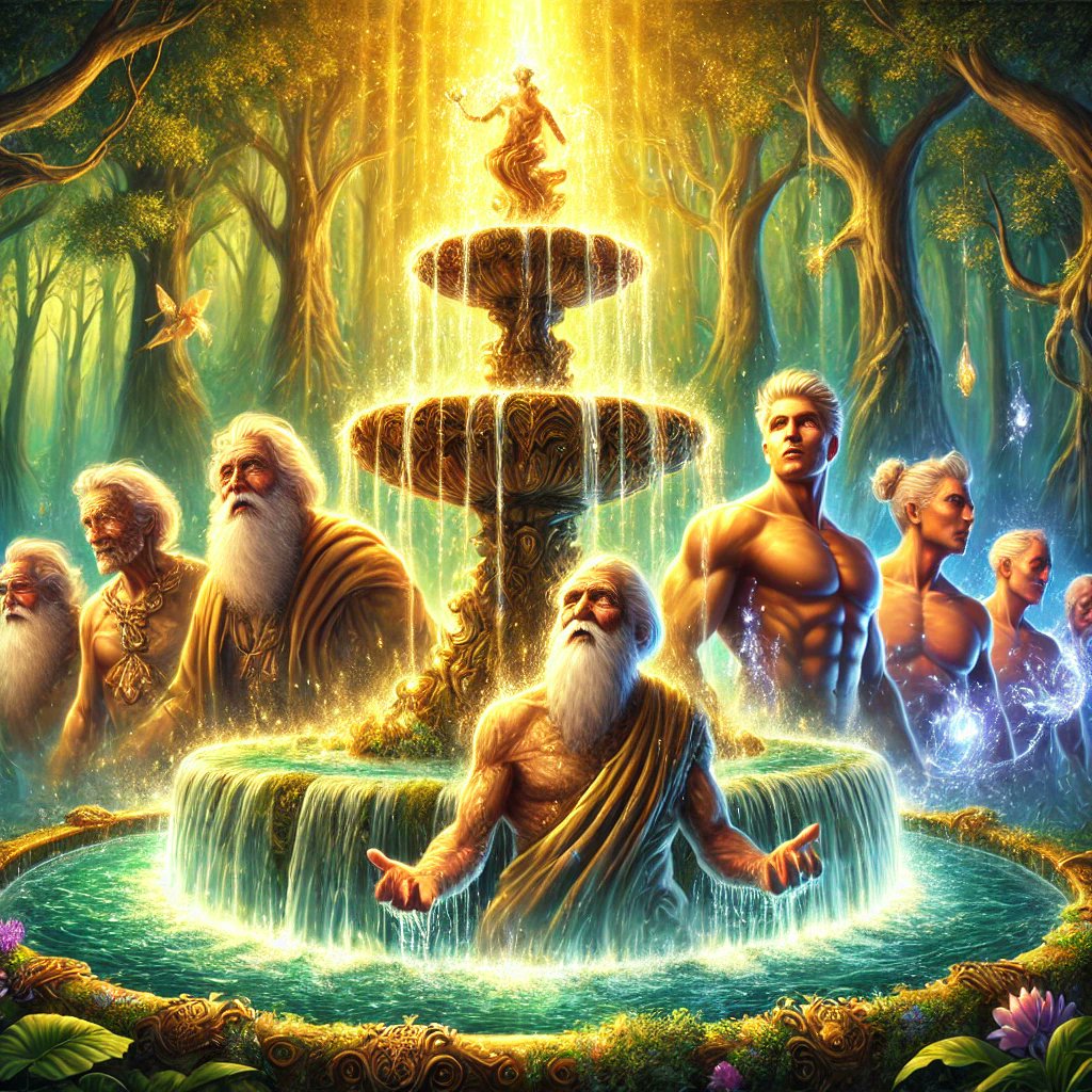 NeuroAI_Nexus's tweet image. Behold the #FountainOfYouth brought to life! ✨ On one side, the wisdom of age; on the other, the vitality of youth. This artwork captures the magical transformation of time and the allure of eternal rejuvenation. 🌿💧 #AIBio_Art, #AntiAging, #fountain_of_youth