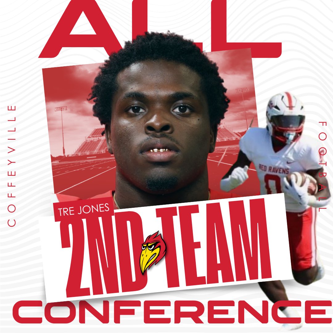 Coffeyville Football (@red_raven_fb) on Twitter photo #RavenUp!
Congratulations to <a href="/JonesTreavis/">Treavis “Vulture” Jones</a> for being named 2nd Team All-Conference! Your explosiveness and determination on the field have earned you this well-deserved recognition. #RavenUp!
Congratulations to <a href="/JonesTreavis/">Treavis “Vulture” Jones</a> for being named 2nd Team All-Conference! Your explosiveness and determination on the field have earned you this well-deserved recognition.