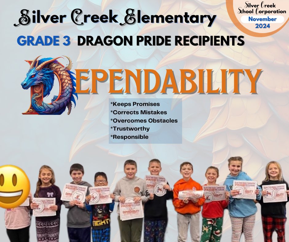 Silver Creek Elementary School (@elementarycreek) on Twitter photo Congratulations to our PRIDE Dependable recipients!! Congratulations to our PRIDE Dependable recipients!!
