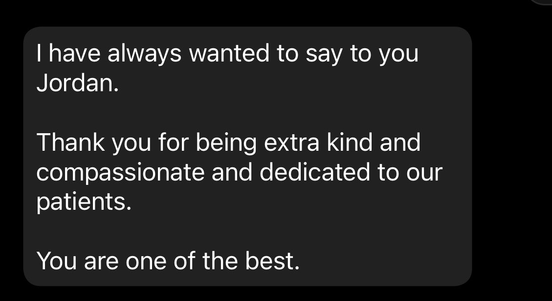 This one got me 🥹 - 

One of the consultants, messaged me this after I finished reviews. The most kind words, mean more then anything when you’re a nurse.