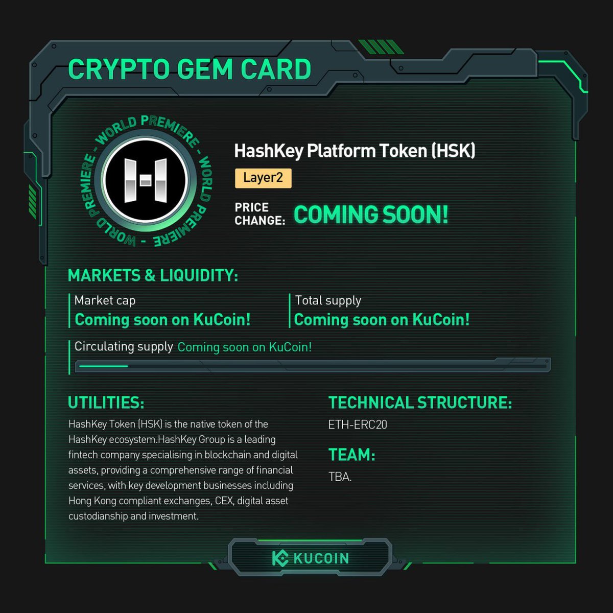 KuCoinLATAM's tweet image. ¡$HSK ya está disponible en #KuCoin!

🚀HSK/USDT: trade.kucoin.com/HSK-USDT?utm_s…

Más información sobre el token de plataforma HashKey en la tarjeta #KuCoinCryptoGem.

#Capa2

¿No tienes una cuenta de KuCoin? Registrate aquí (kucoin.com/ucenter/signup…)