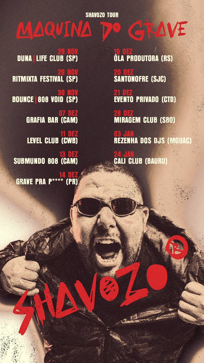 shavozooficial's tweet image. ⭕ MAQUINA DO GRAVE TOUR 📟