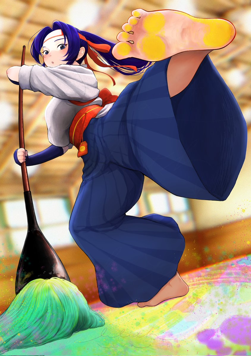 ur_lilith's tweet photo. 足裏絵の具差分👣🎨
#藤堂香澄 #kingoffighters #KasumiTodo #Skeb #KOF https://t.co/Xjg2MvZgQO