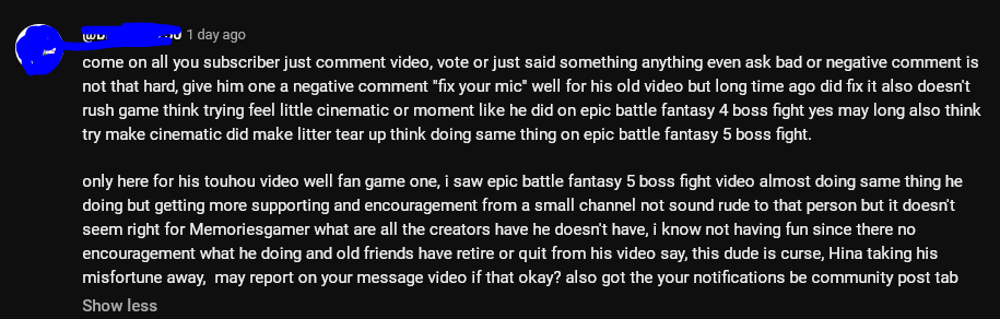 MemoriesGamer's tweet photo. I extend the deadlines end of the month my old youtube stay or not, this comment it's not that hard sum up my youtube. only for my youtube channel some encouragement will be nice if you are there... 2k subscribers  #ebf #EpicBattleFantasy #YouTuber https://t.co/loI4ipjuG6