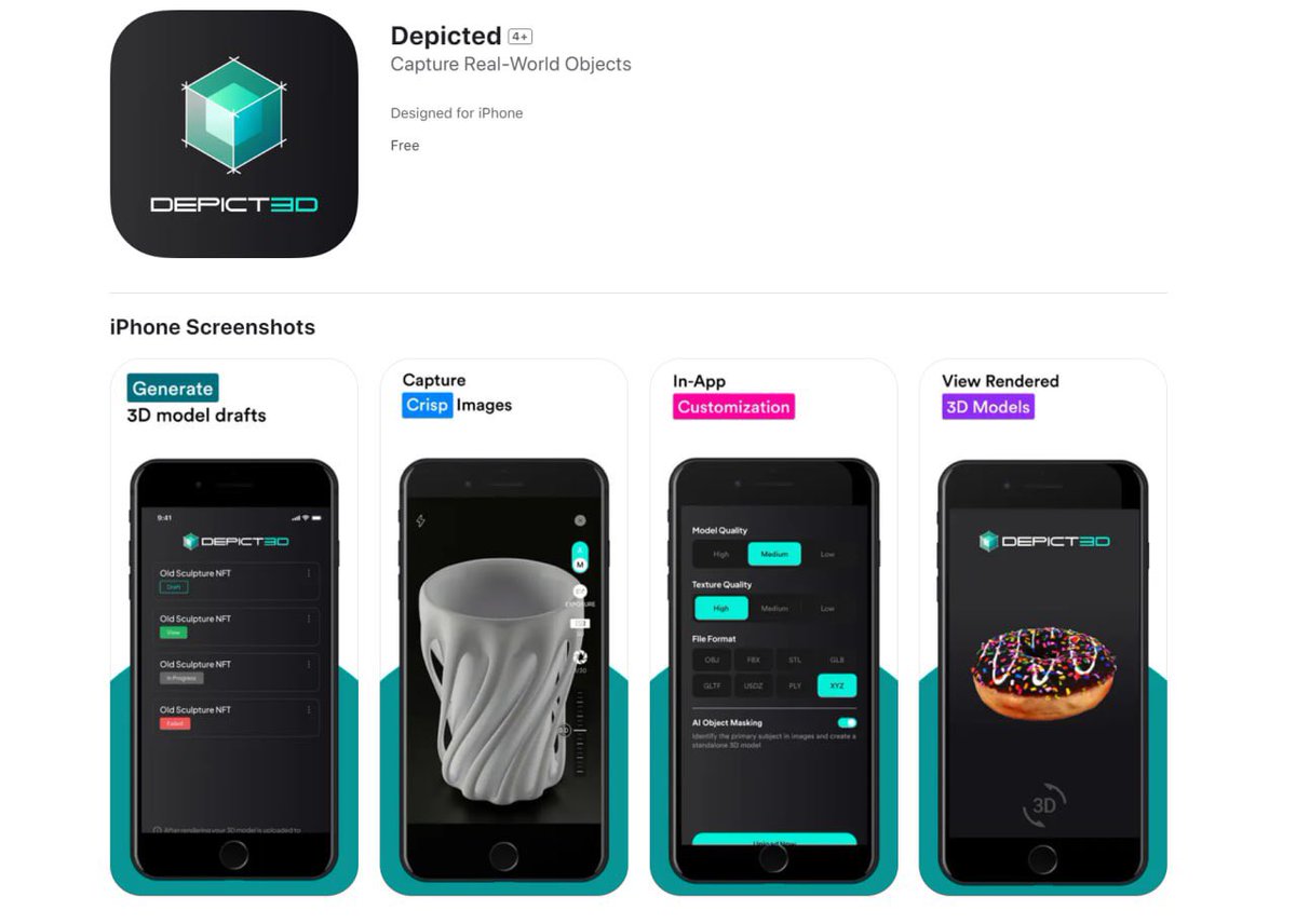 🎉We would like to announce that Depicted 3D is available for download now on the App Store 🎉

🧵 $DPT👇🏻