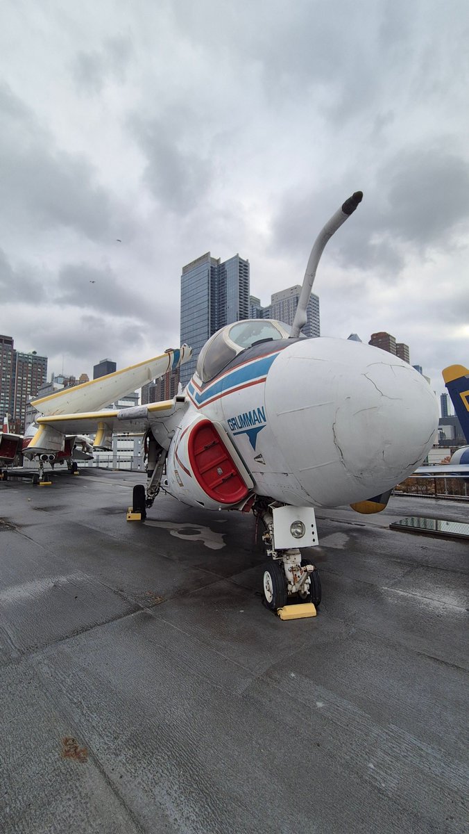 Jatosint's tweet photo. Other aircraft include:
-Lockheed A-12 Oxcart (high-speed, high-altitude reconnaissance aircraft built for the CIA)
-Grumman A-6 Intruder
-Grumman (WF-2) E-1B Tracer
-McDonnell Douglas F-4 Phantom II
#USSIntrepid https://t.co/pPi1xZ5LbZ