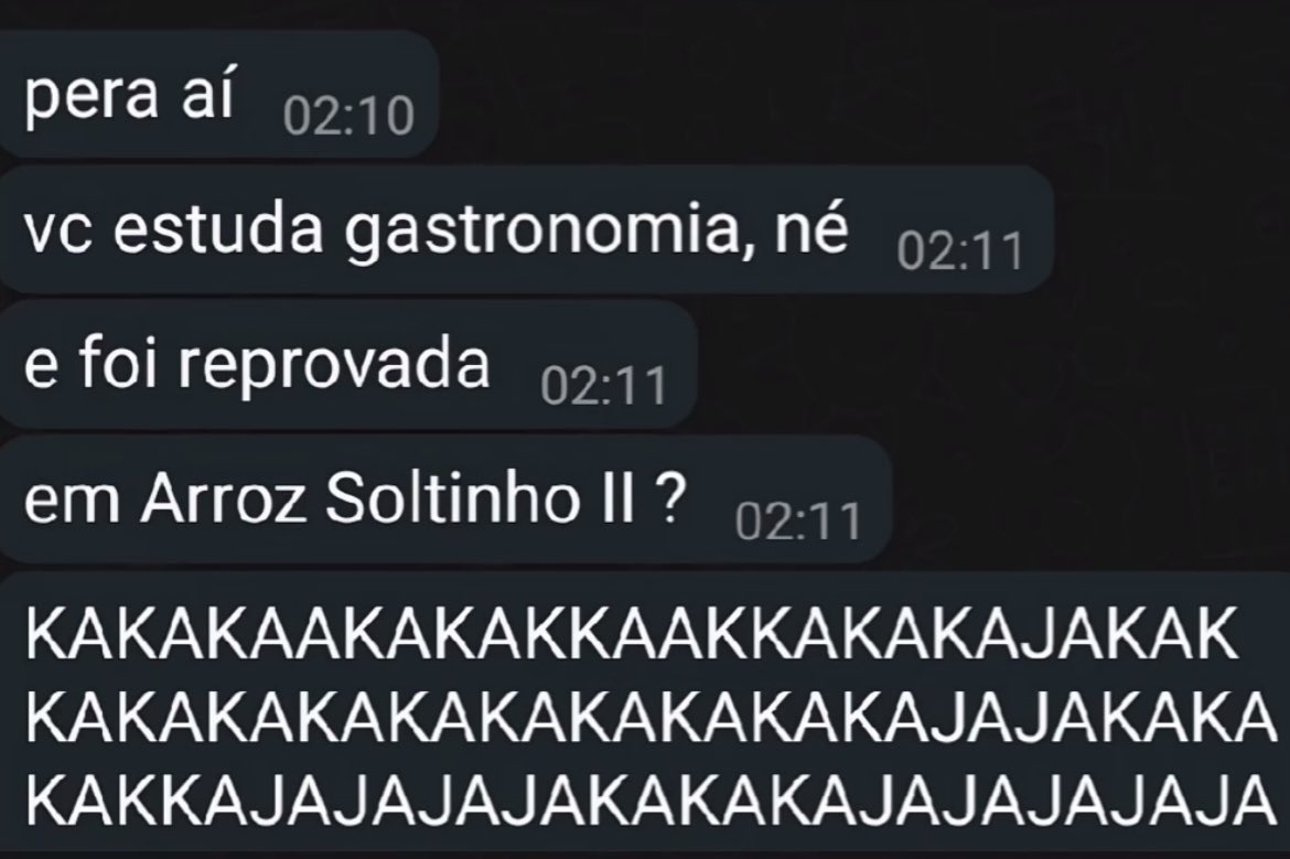 arroz soltinho me quebrou kkkkkkk