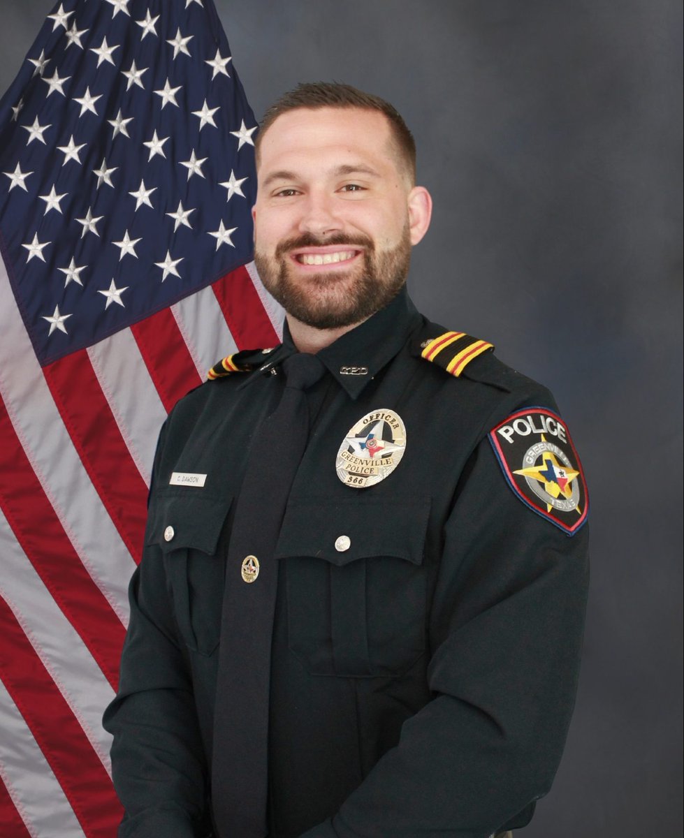 FOX4's tweet photo. "The epitome of what a heroic police officer is."

Greenville police chief Chris Smith reflects on the life of Officer Cooper Dawson, who was shot and killed while chasing a suspect on Monday night. https://t.co/rT8q7suDMe