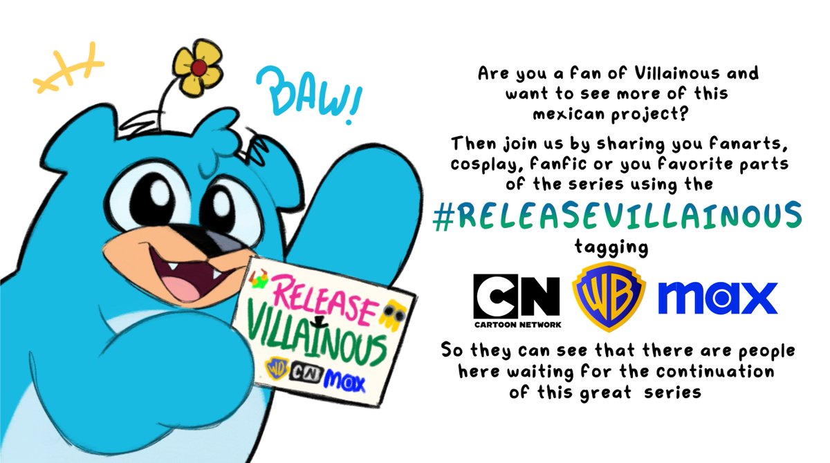 Fatis (OPEN COMMISSION‼) (@fatima402709) on Twitter photo LET'S MAKE SOME NOISE EVERYONE‼
Puedes apoyar el #RELEASEVILLAINOUS con tus fanarts, fanfics, cosplays o compartiendo tus partes favoritas de #Villainous etiquetando a <a href="/StreamOnMax/">Actually HBO Max</a>, <a href="/WBHomeEnt/">Warner Bros. Entertainment</a> y <a href="/cartoonnetwork/">Cartoon Network</a> para que vean que aun hay gente apoyando y esperando esta serie 🎩 LET'S MAKE SOME NOISE EVERYONE‼
Puedes apoyar el #RELEASEVILLAINOUS con tus fanarts, fanfics, cosplays o compartiendo tus partes favoritas de #Villainous etiquetando a <a href="/StreamOnMax/">Actually HBO Max</a>, <a href="/WBHomeEnt/">Warner Bros. Entertainment</a> y <a href="/cartoonnetwork/">Cartoon Network</a> para que vean que aun hay gente apoyando y esperando esta serie 🎩