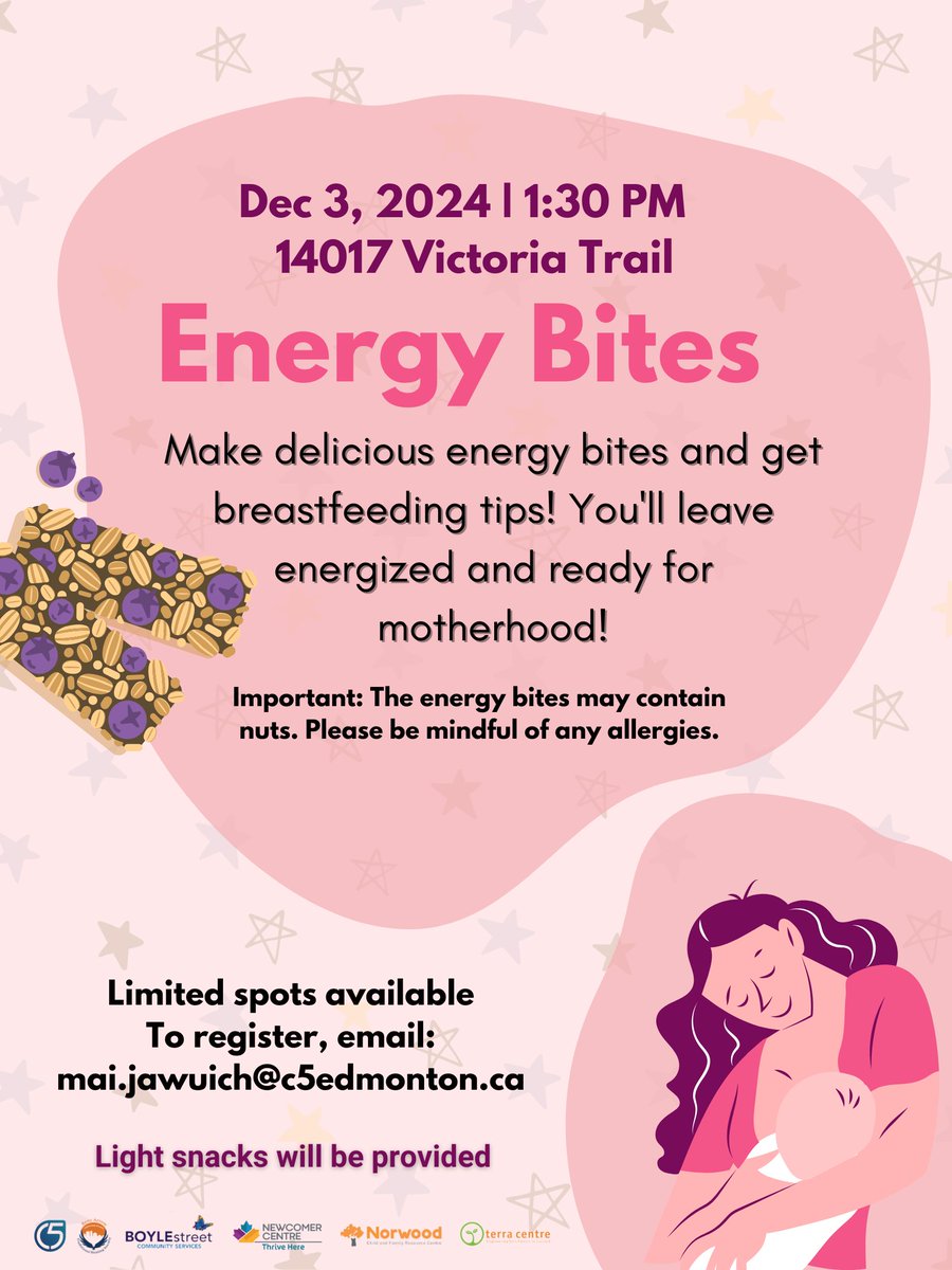 🌟 Energy Bites Workshop is Back! 🌟

Mark your calendars for an energizing experience! Join us on December 3, 2024, at 1:30 PM for the highly anticipated Energy Bites Workshop.

📍 Location: 14017 Victoria Trail

We can't wait to see you there! 💪✨