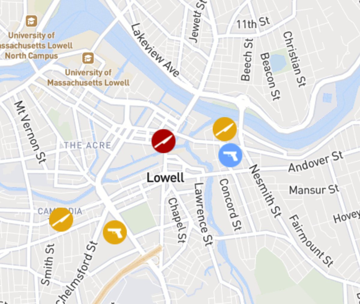 LowellVCM's tweet photo. Some recent crimes added to https://t.co/q8OCQyLepH include:

Knife Assault/Stabbing on Central St
Knife Assaults on Branch St and at LGH Saints
Gun Assault at the Lowell Train Station
Shots Fired on Ash St.

More also at: https://t.co/CSKMcjeJ2Y https://t.co/2P5gfuV7ya