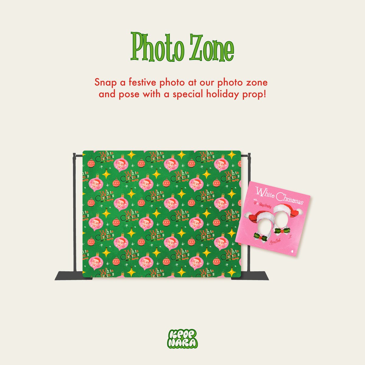 Bing is dreaming of a ‘WHITE CHRISTMAS’ with ARMY! ❄️

Join us at KPOP NARA for ‘White Christmas’ with V &amp; Bing Crosby Album Release Event! Mark your calendars for Friday, December 6th from 5-8 PM!

📢 EVENT DETAILS

🎄 VINYLS
‘White Christmas’ by V &amp; Bing Crosby Vinyls will be