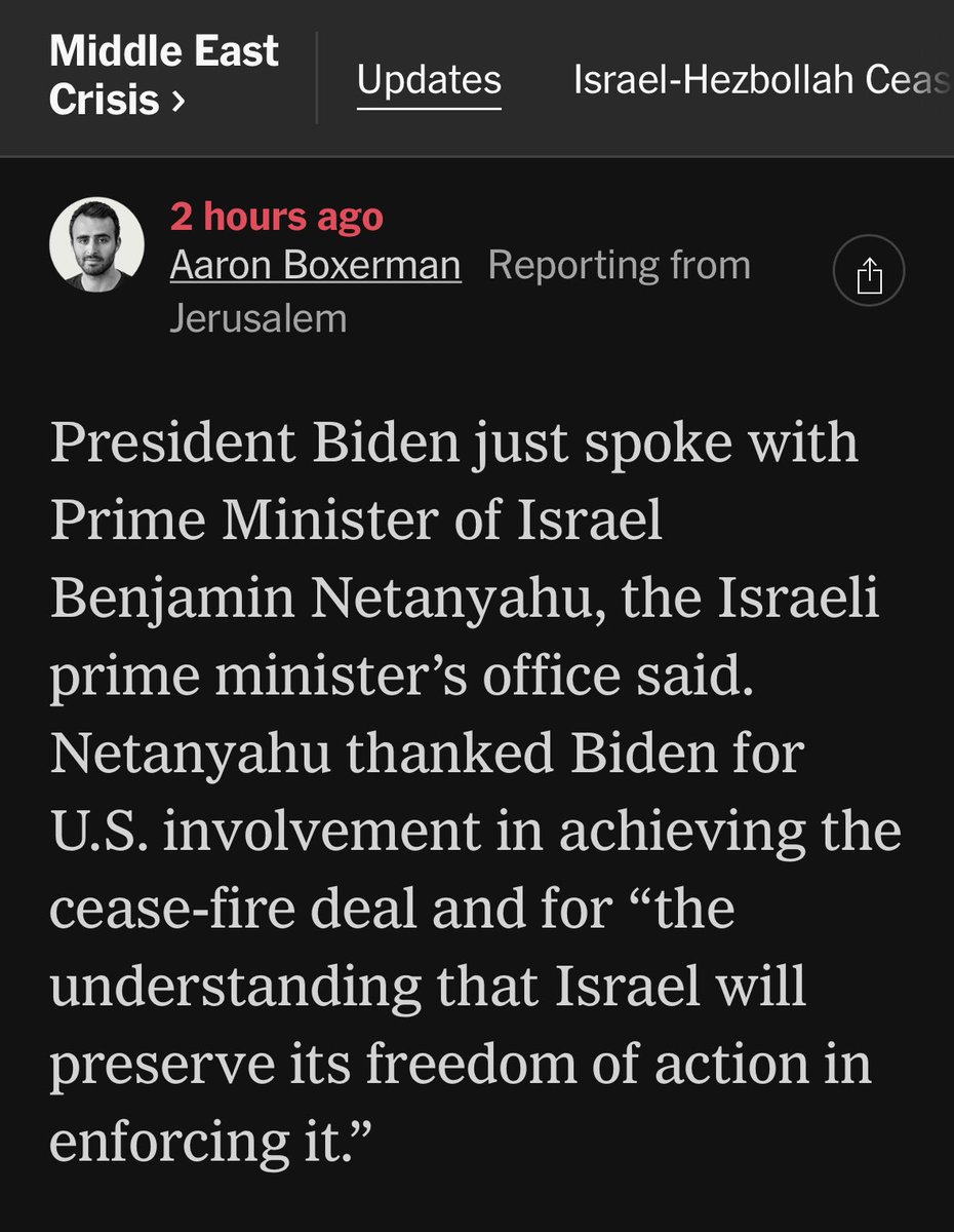 ohioeducation's tweet photo. @FrankLaRose BIDEN’s Competent Administration: “President Biden just spoke with Prime Minister of Israel, the Israeli prime minister’s office said. Netanyahu thanked Biden for U.S. involvement in achieving the cease-fire deal.”  Src: NYT - see image. FTFY https://t.co/5lkGsWvTcY