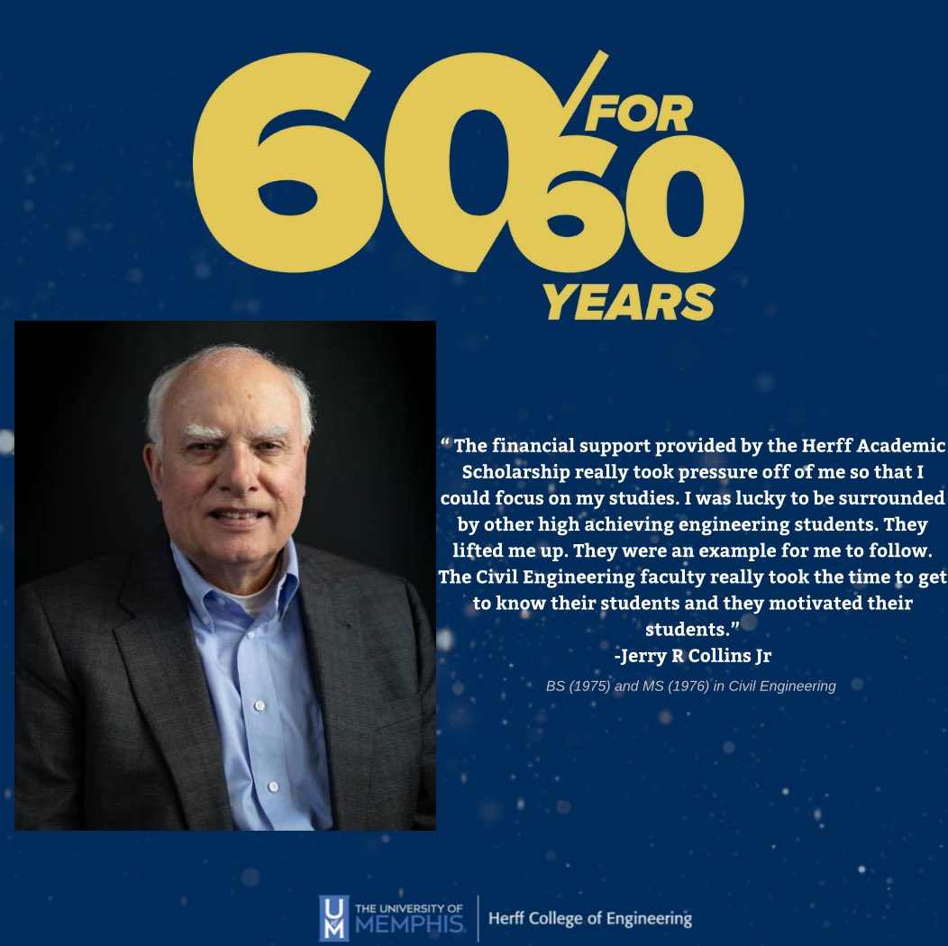 Memphis Engineering (@uofmemphisengr) on Twitter photo Weāre excited to highlight Jerry R Collins Jr, Civil Engineering Alum in our latest 60 for 60 series! Currently contributing his expertise at <a href="/uofmemphis/">University of Memphis</a> and @fromcbu. Jerryās story is one you wonāt want to miss. Learn more about Jerry: memphis.edu/herff/news-eve⦠Weāre excited to highlight Jerry R Collins Jr, Civil Engineering Alum in our latest 60 for 60 series! Currently contributing his expertise at <a href="/uofmemphis/">University of Memphis</a> and @fromcbu. Jerryās story is one you wonāt want to miss. Learn more about Jerry: memphis.edu/herff/news-eveā¦
