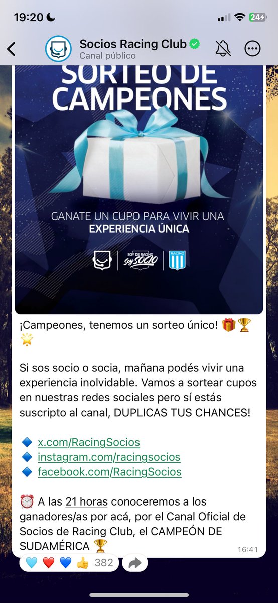 flormoraales's tweet photo. @RacingSocios Florencia Morales socia 289 https://t.co/4ndSuGDTNt