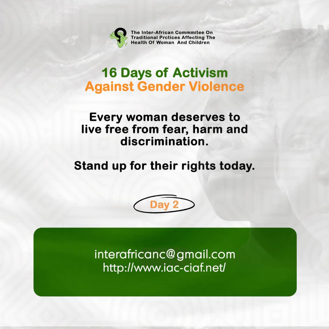 #16DaysOfActivism #EndFGM   <a href="/GPtoEndFGM/">UNFPA-UNICEF JP to End Female Genital Mutilation</a> <a href="/IACUSA1/">IAC-USA</a> <a href="/IAC_CIAF/">Inter-African Committee (IAC)</a>