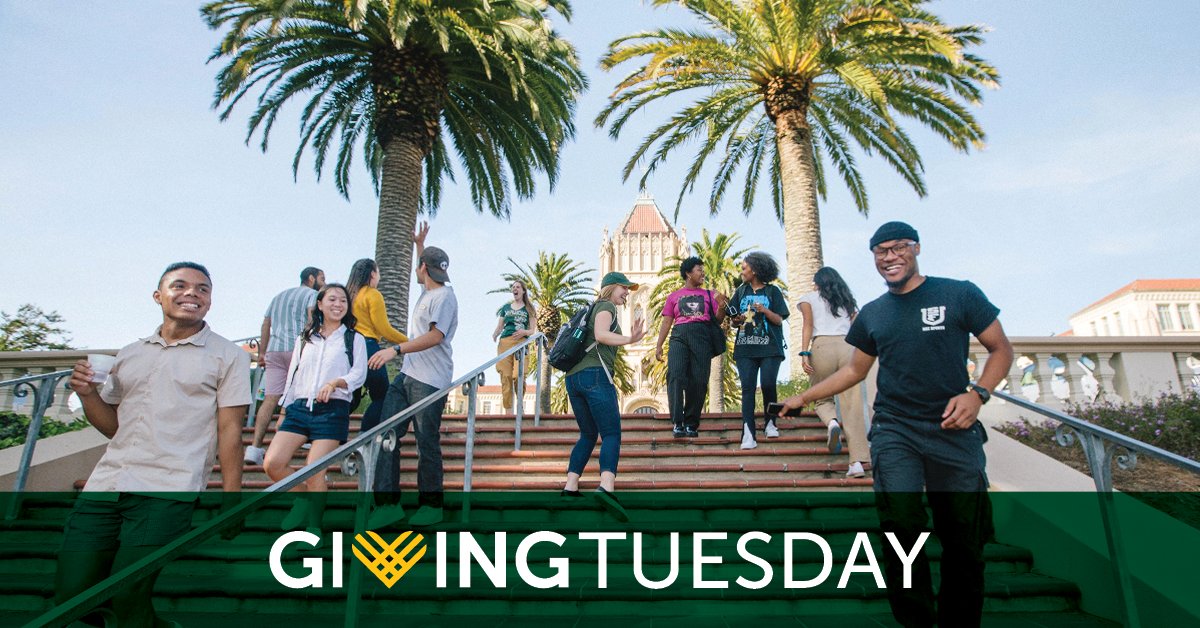 We’re 1 week away from #GivingTuesday! Join us on December 3 as our community comes together to support student success. Throughout the day, #USFCA will celebrate how small acts of kindness can inspire lasting change. Join us in supporting USF students on December 3. 💚💛