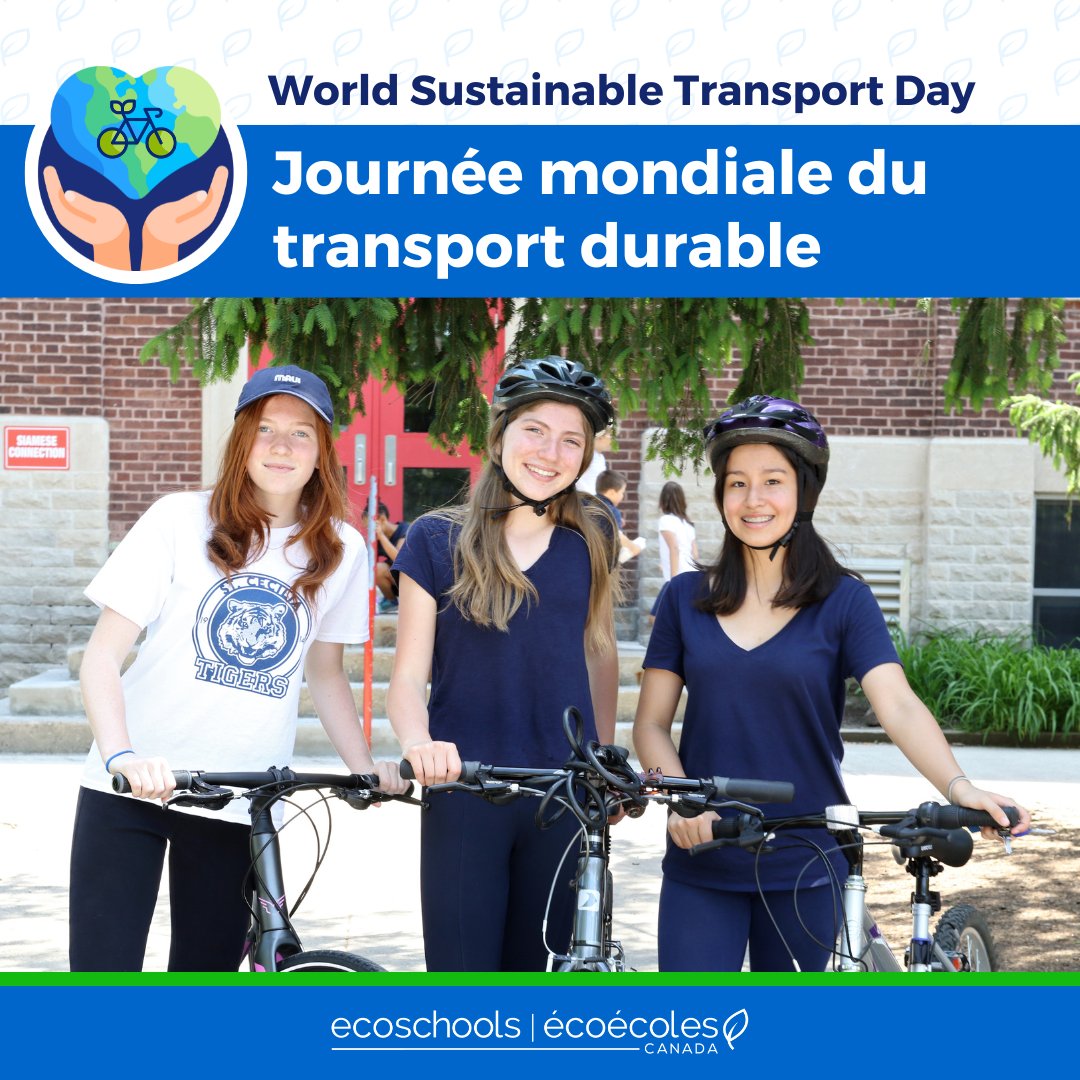 Celebrate World Sustainable Transport Day by choosing eco-friendly ways to get to school! Walk, bike, or carpool to reduce your carbon footprint and make an impact. Add the Active and Sustainable School Travel action to your EcoSchools plan to claim points and make a difference!