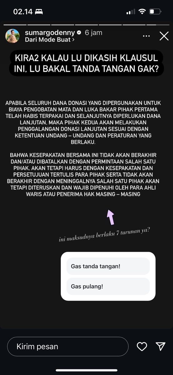 HAHH?? Gila bgt ternyata isi perjanjiannya teh novy disuruh bikin donasi lanjutan dan nanggung biaya hidup keluarganya Agus sampe 7 turunan njirr

Pantesan teh novy nolak