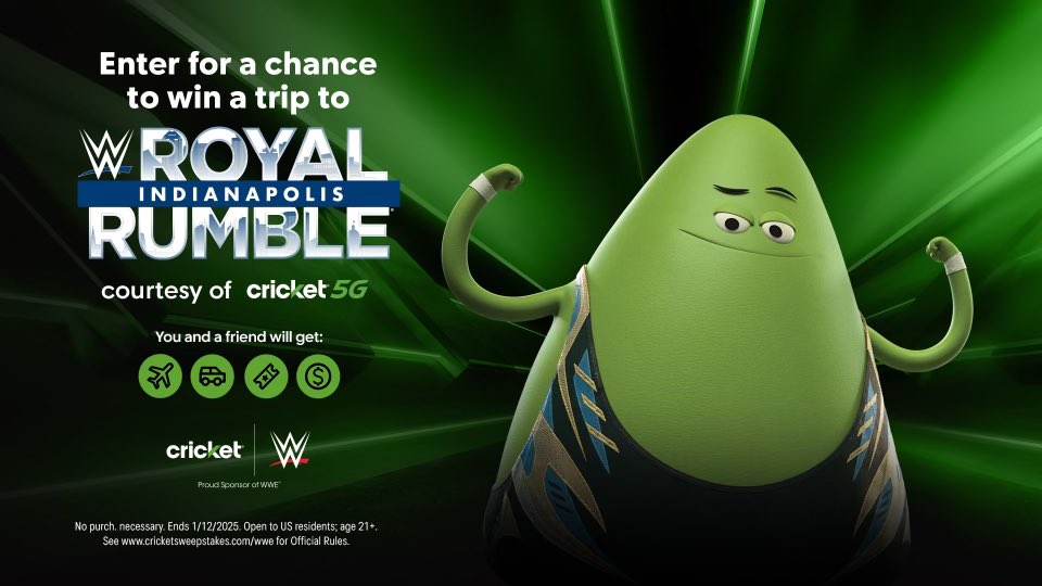 WWEUsos's tweet image. You could win a trip to #RoyalRumble! Yeet @CricketNation 🤩 #CricketSponsored cricketsweepstakes.com/wwe