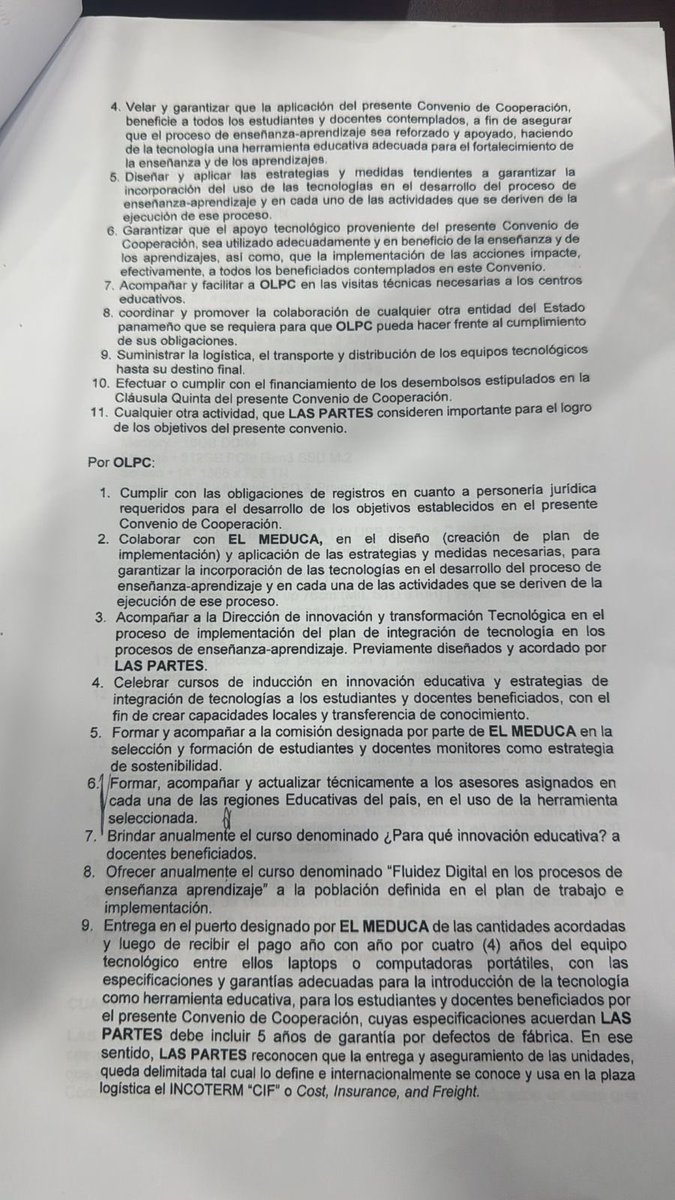 AlvaroAlvaradoC's tweet photo. EXCLUSIVA…
Por aquí les dejo el convenio firmado entre la Ministra Lucy Molinar y la Organización misteriosa para la compra de las Computadoras. Por qué no han publicado el convenio en ningún sitio web. 
Por qué no se hizo licitación.
El documento habla de las especificaciones qué precisamente ayer vi en un local mucho más baratas. Parte 1.