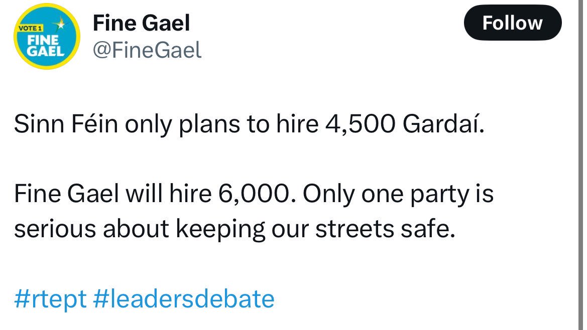 paddycosgrave's tweet photo. Why didn’t you hire them already?! You were the ones in government for the last 14 years. #rtept #leadersdebate https://t.co/X8TNeQG1T1